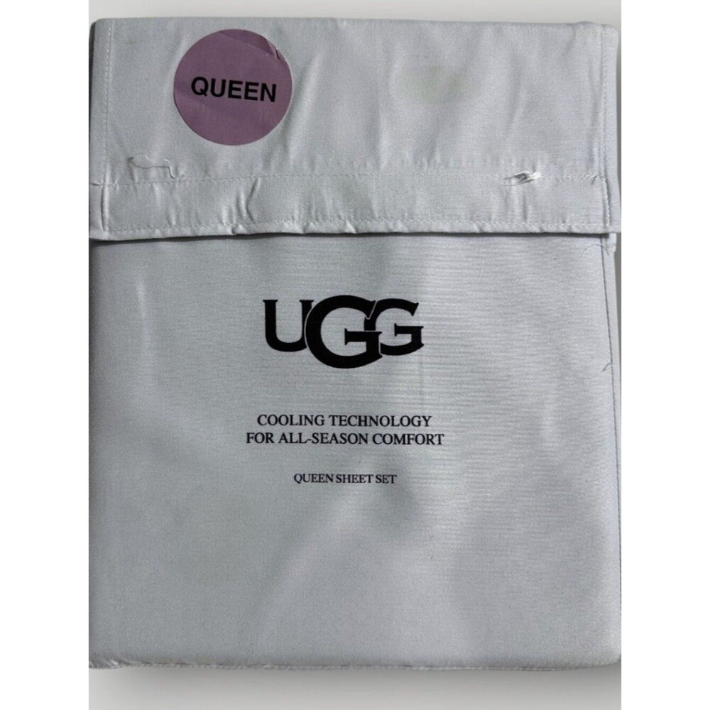 UGG QUEEN SHEET SET - Cooling Technology All Season Gray - New